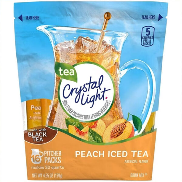 Crystal Light Tea Sticks, Peach, 16 Count/32 Quarts Packaging May Vary